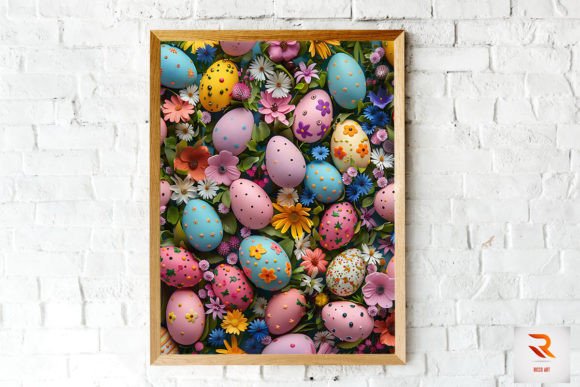 Beautiful Easter Eggs & Flowers Art for Spring Decor