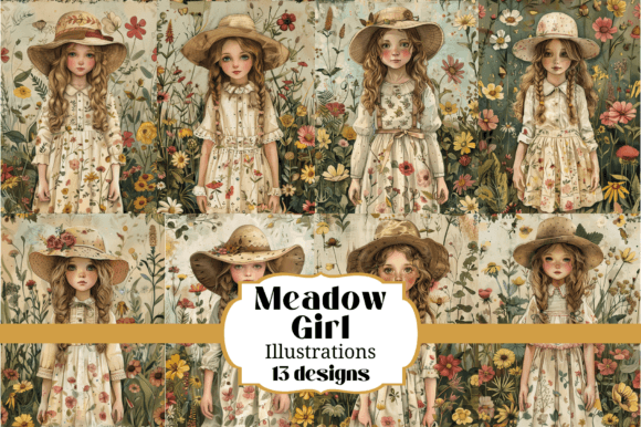 Bring Whimsy to Your Projects with Meadow Girl Backgrounds