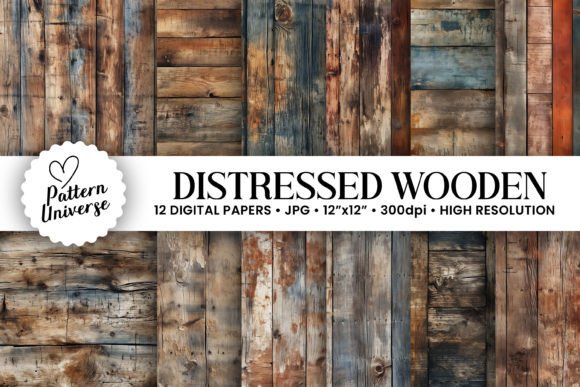 Distressed Wooden Seamless Backgrounds: Rustic Charm for Modern Crafts