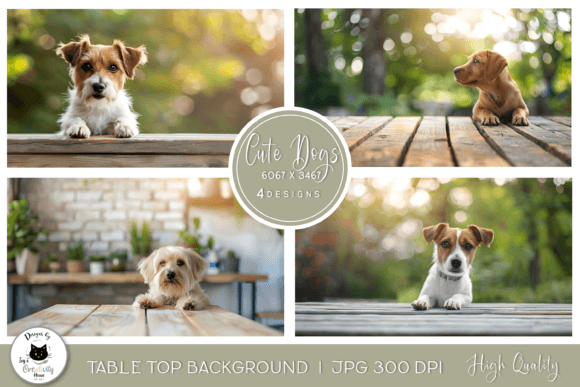 Dog Table Top Backgrounds | Pet Mockups for Creators