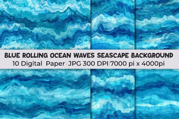 Elevate Your Visuals with Blue Ocean Waves Seascape Backgrounds
