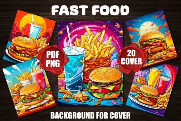 Fast Food Backgrounds for KDP and Digital Covers
