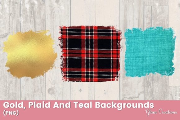 Gold, Plaid and Teal Backgrounds: A Designer's Palette for Rich Contrast