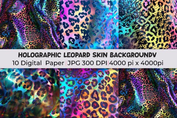 Holographic Leopard Skin Backgrounds: A Modern Creative Canvas