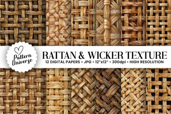 Natural Rattan & Wicker Texture Backgrounds for Modern Craft Projects