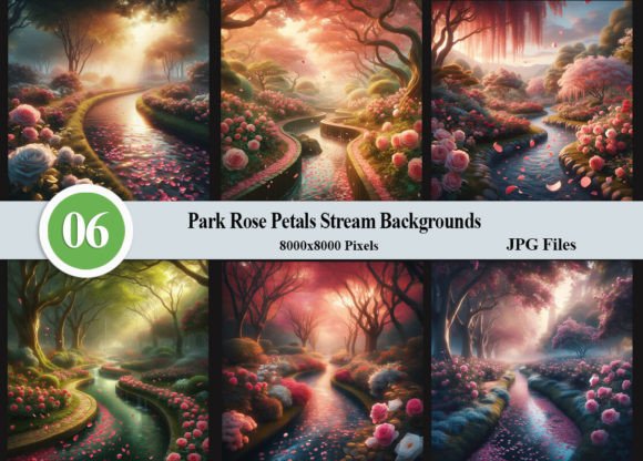 Park Rose Petals Stream Backgrounds: Nature's Elegance for Your Edits