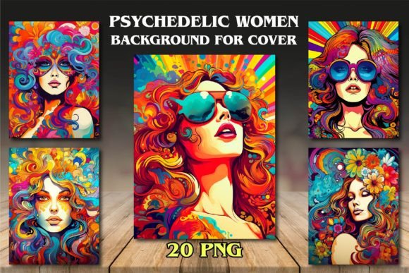 Psychedelic Women Backgrounds for Covers: A Vibrant Toolkit