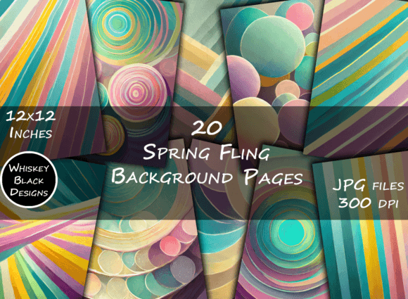 Spring Fling Stripe & Circle Backgrounds: Fresh Visual Energy